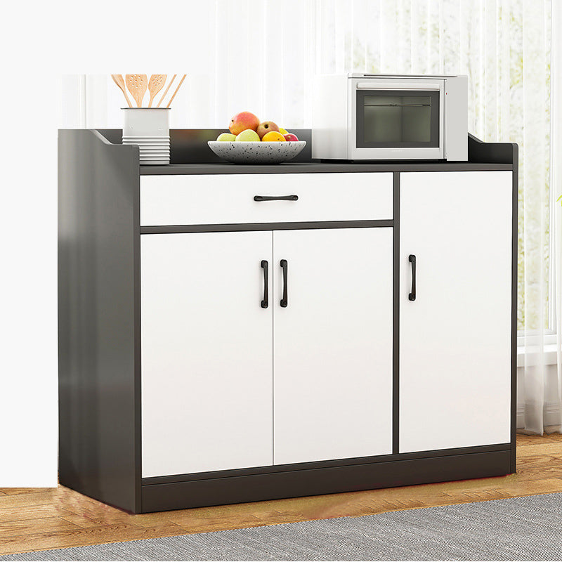 Moderno tavolo da pranzo con finitura antica in legno ingegnerizzato con deposito aperto