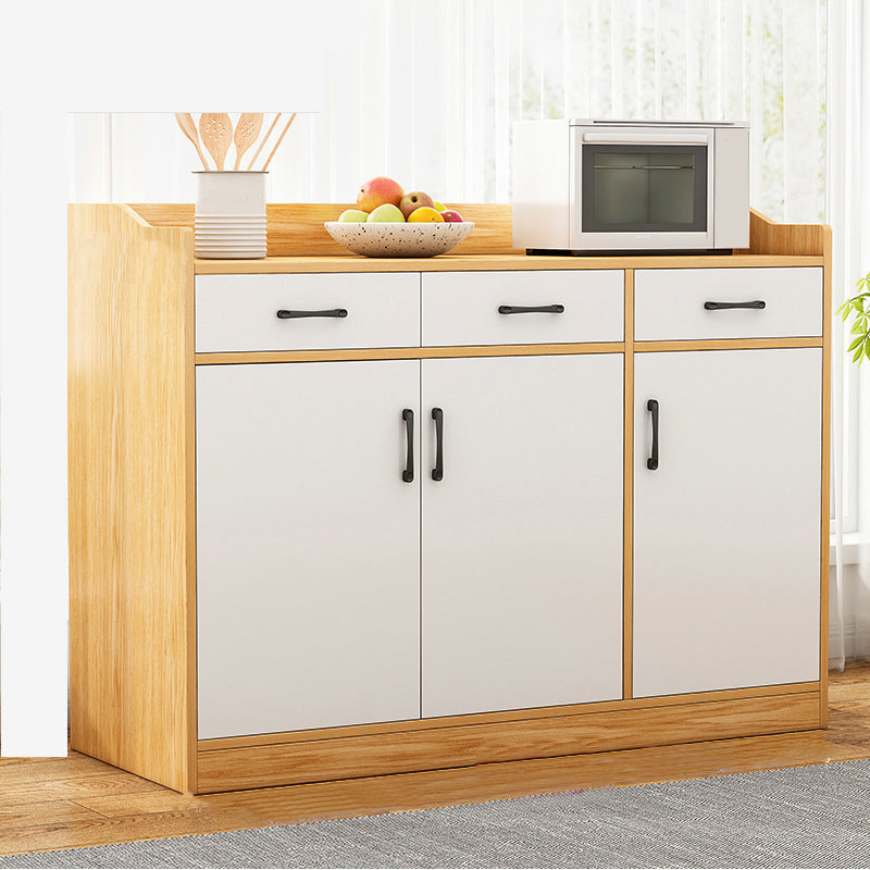 Moderno tavolo da pranzo con finitura antica in legno ingegnerizzato con deposito aperto