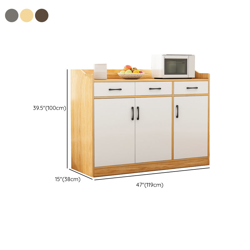 Moderno tavolo da pranzo con finitura antica in legno ingegnerizzato con deposito aperto