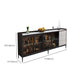 Glam Cabinets Buffet Stand 3 Drawers Glass Doors Buffet Sideboard Clearhalo 'buffet_sideboard' 'Buffets & Sideboards' 'furn' 'furn_buffet_sideboard' 'Furniture' 'Kitchen & Dining Furniture' 6231210
