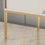 Creamdiera a 3 disegni in pietra sinterizzato bianco con gambe metalliche