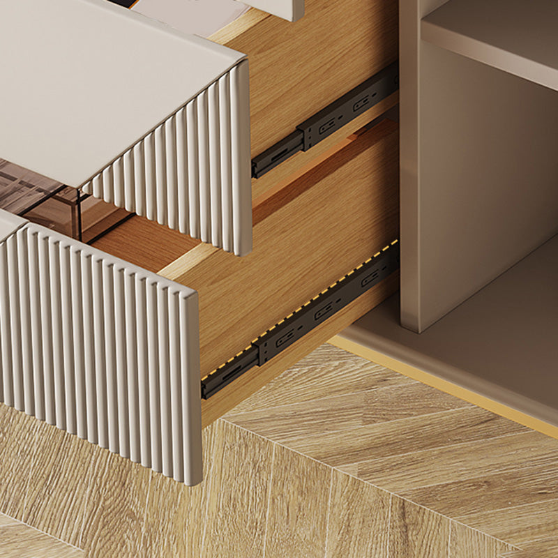 Creamdiera a 3 disegni in pietra sinterizzato bianco con gambe metalliche