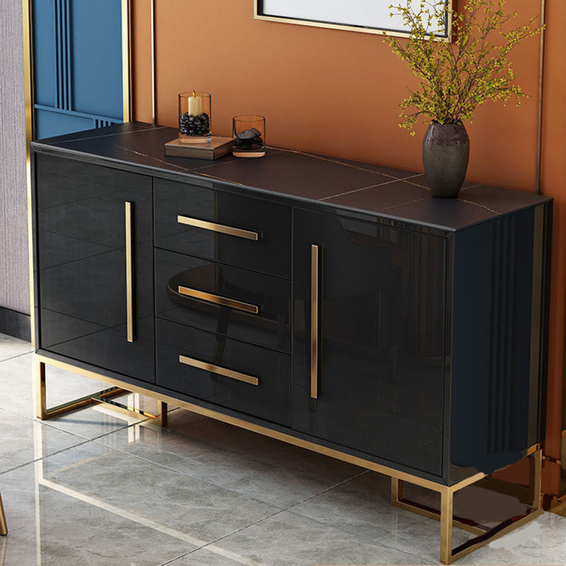 Gabinetes glamorosos espejados buffet triple y aparador buffet de 2 puertas