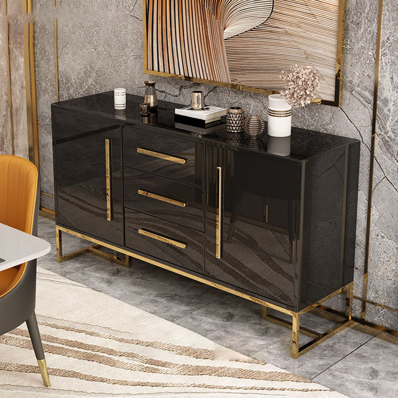 Gabinetes glamorosos espejados buffet triple y aparador buffet de 2 puertas