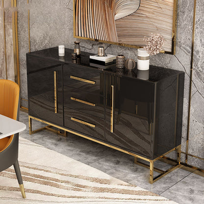 Gabinetes glamorosos espejados buffet triple y aparador buffet de 2 puertas