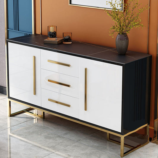 Armadi glam a buffet a specchio a buffet a 3 cassetto e sideboard a buffet a 2 porte