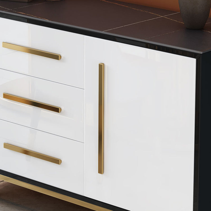 Gabinetes glamorosos espejados buffet triple y aparador buffet de 2 puertas