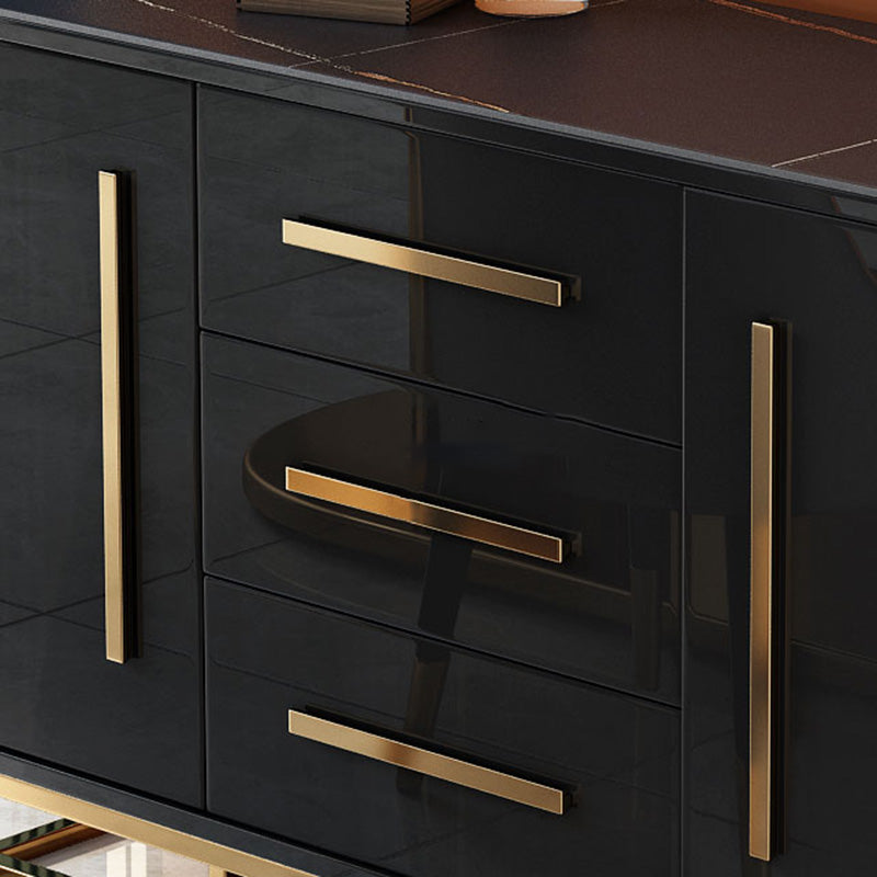 Gabinetes glamorosos espejados buffet triple y aparador buffet de 2 puertas