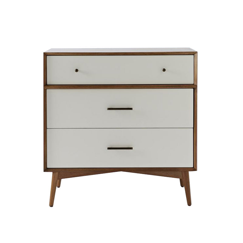 36.5"L Wooden Home Sideboard Contemporary Rectangular Sideboard Table with Drawers White-Brown Clearhalo 'buffet_sideboard' 'Buffets & Sideboards' 'furn' 'furn_buffet_sideboard' 'Furniture' 'Kitchen & Dining Furniture' 6231279