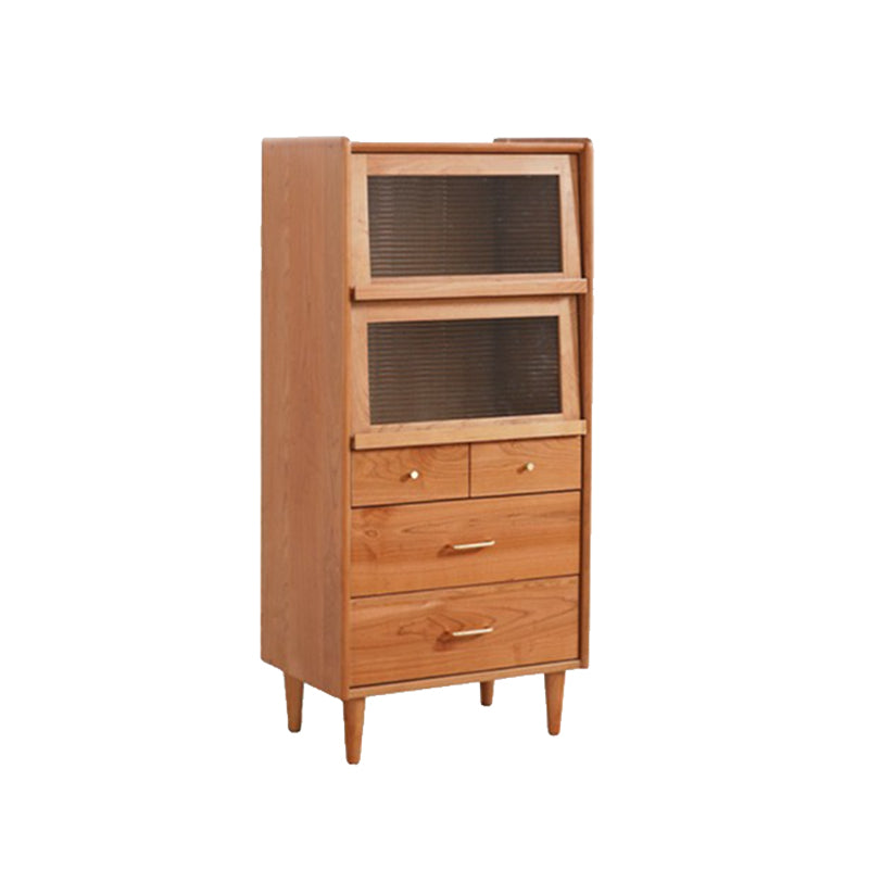 Wooden Storage Sideboard Home Modern Side Board with Drawers 24"L x 16"W x 50"H Without Light Clearhalo 'buffet_sideboard' 'Buffets & Sideboards' 'furn' 'furn_buffet_sideboard' 'Furniture' 'Kitchen & Dining Furniture' 6231308