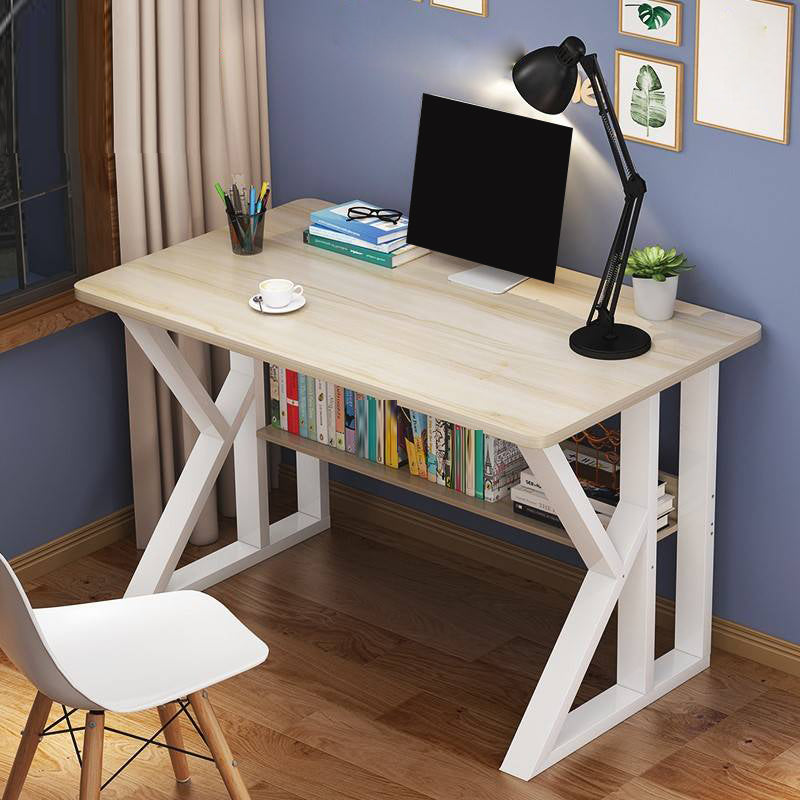 Escritorio de escritura industrial dormitorio de madera y escritorio de oficina con estante