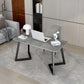 Contemporary Marble Writing Desk Office Desk with Metal Legs 47.2"L x 23.6"W x 29.5"H Black Gray Clearhalo 'furn' 'furn_office_desk' 'Furniture' 'Office Desks' 'Office Furniture' 'office_desk' 6231458