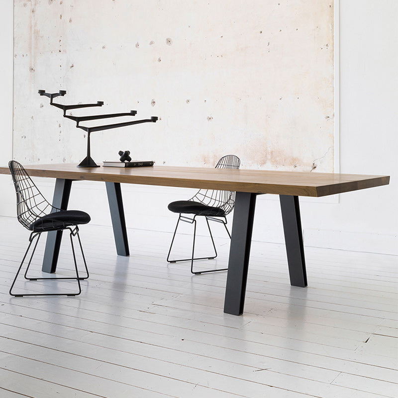 Escritorio de escritura de oficina en casa rectangular escritorio de oficina de madera maciza industrial con patas de metal
