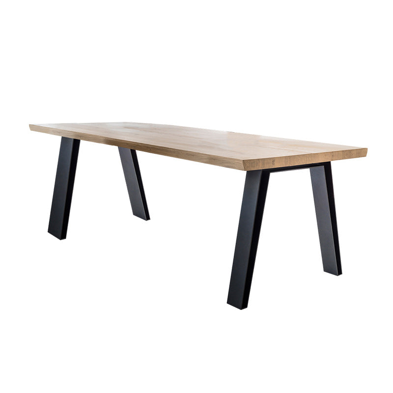 Escritorio de escritura de oficina en casa rectangular escritorio de oficina de madera maciza industrial con patas de metal