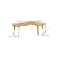Table d'écriture en L de style moderne Bureau de travail en bois massif en bois massif