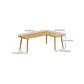 Table d'écriture en L de style moderne Bureau de travail en bois massif en bois massif