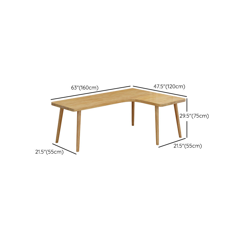 Table d'écriture en L de style moderne Bureau de travail en bois massif en bois massif