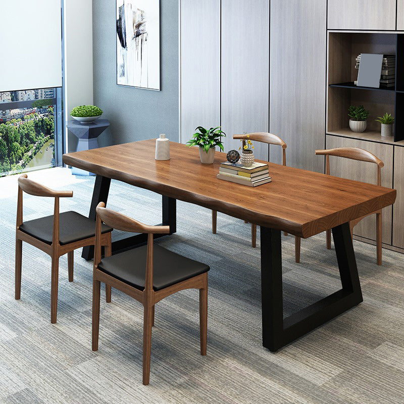 29"H Industrial Office Desk Rectangular Solid Wood Writing Desk 78.7"L x 31.5"W x 29.5"H Clearhalo 'furn' 'furn_office_desk' 'Furniture' 'Office Desks' 'Office Furniture' 'office_desk' 6231755