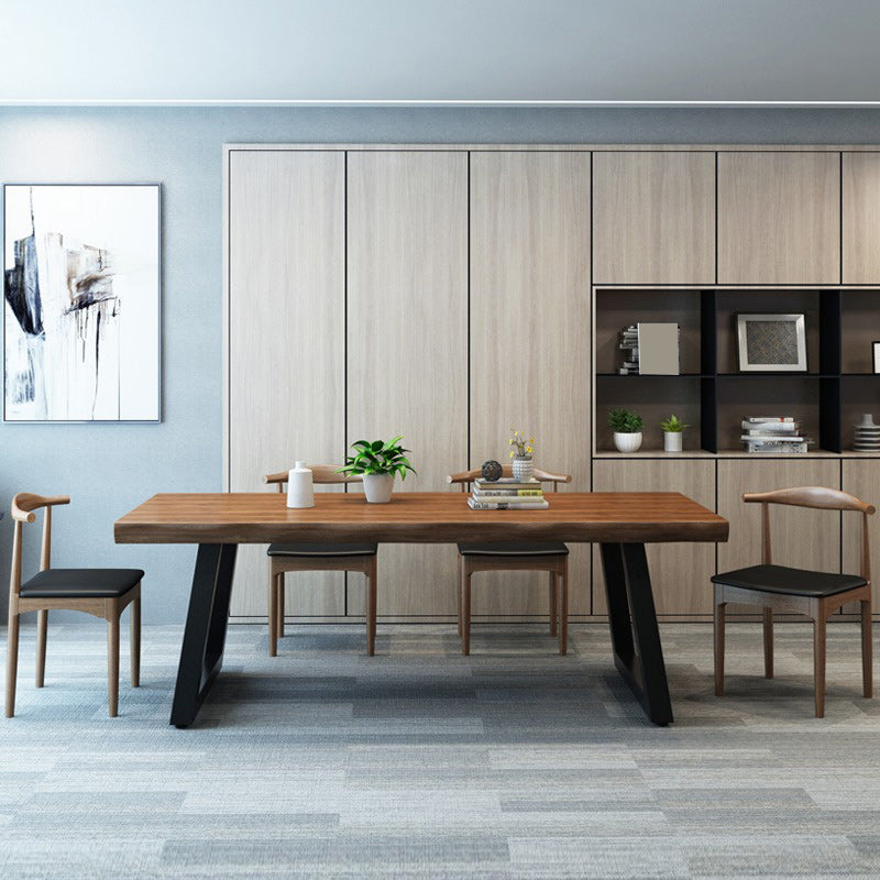 29"H Industrial Office Desk Rectangular Solid Wood Writing Desk Clearhalo 'furn' 'furn_office_desk' 'Furniture' 'Office Desks' 'Office Furniture' 'office_desk' 6231762