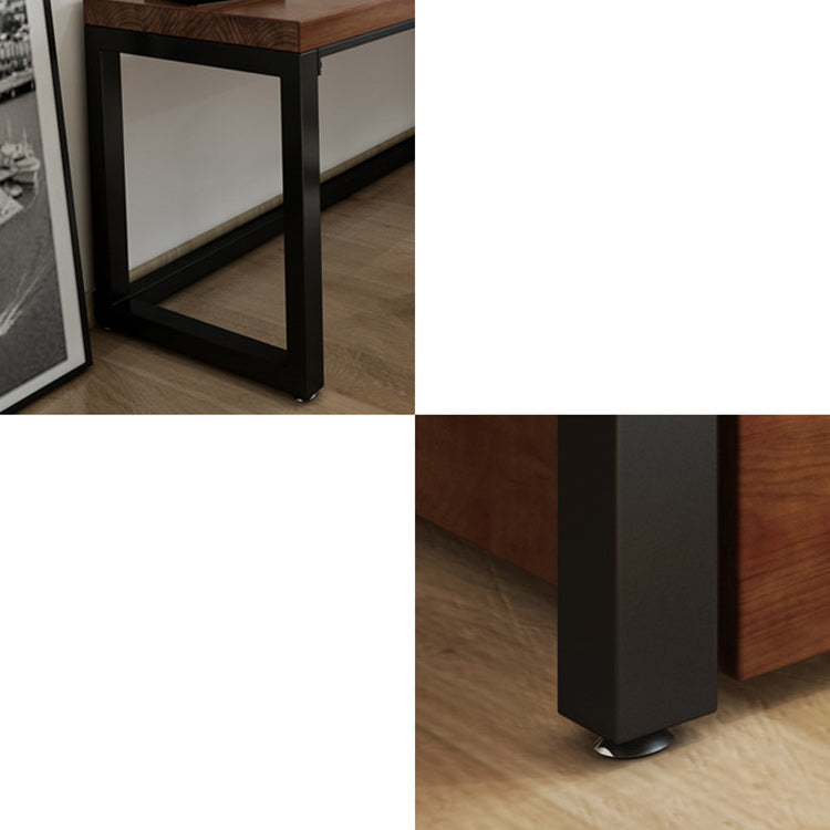 L-Shape Bedroom Working Desk Modern Solid Wood Writing Table Clearhalo 'furn' 'furn_office_desk' 'Furniture' 'Office Desks' 'Office Furniture' 'office_desk' 6231784