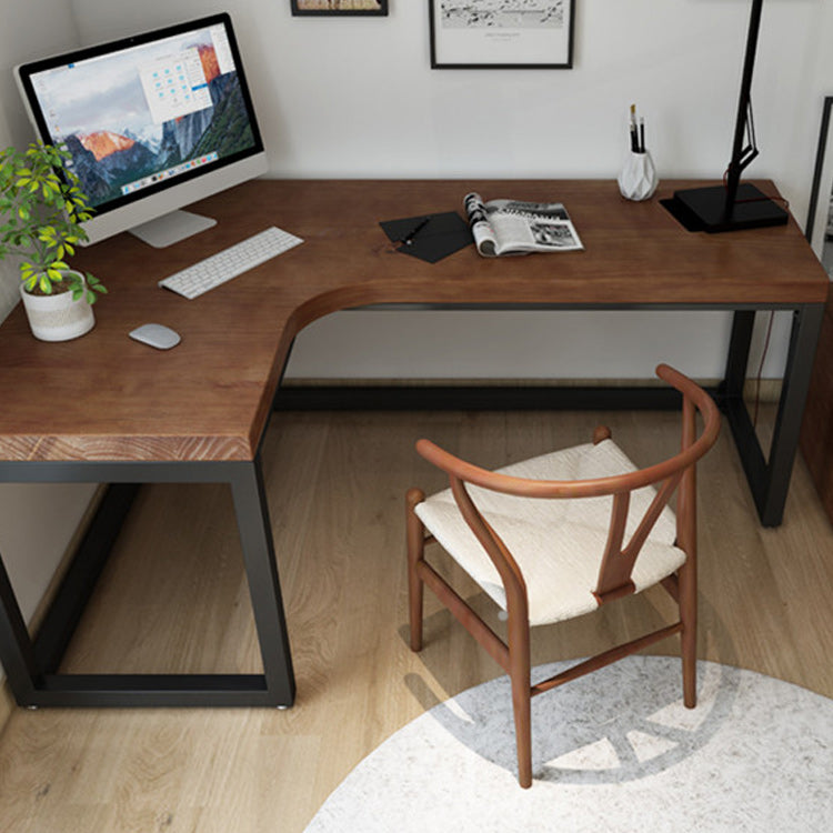 L-Shape Bedroom Working Desk Modern Solid Wood Writing Table Clearhalo 'furn' 'furn_office_desk' 'Furniture' 'Office Desks' 'Office Furniture' 'office_desk' 6231787