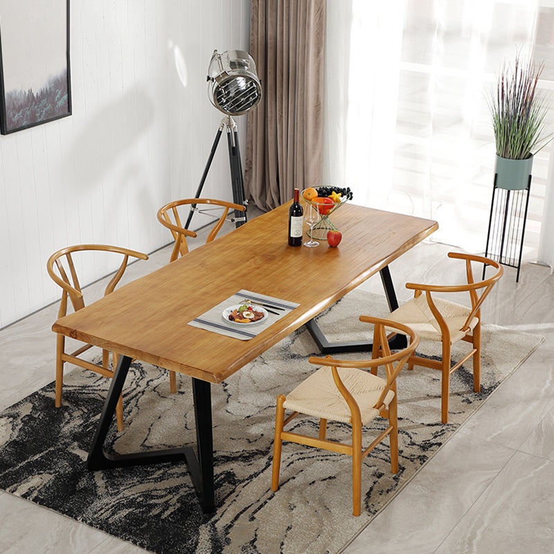 Massief hout rechthoekig schrijfbureau industriële vergaderbureau voor thuis