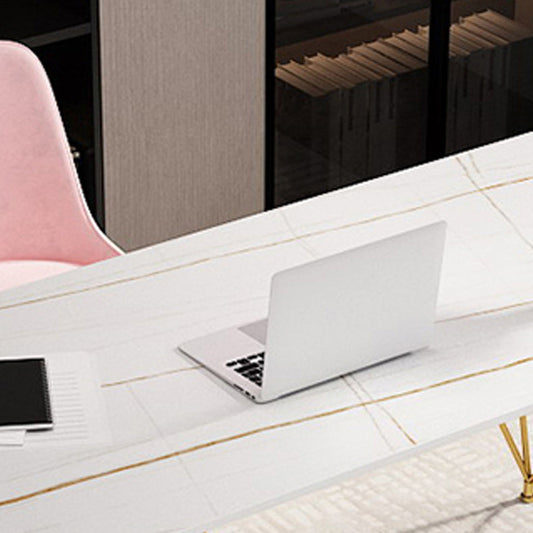Modern Sinteded Stone Working Table Home Office scrivania con gambe metalliche
