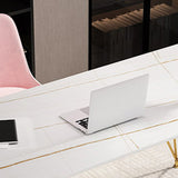 Moderne gesinterde stenen werktafel thuiskantoor bureau met metalen benen