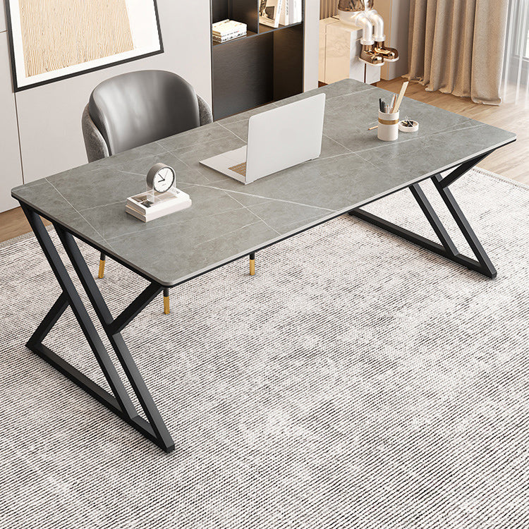 Table d'écriture en pierre de bureau de bureau rectangle de style moderne