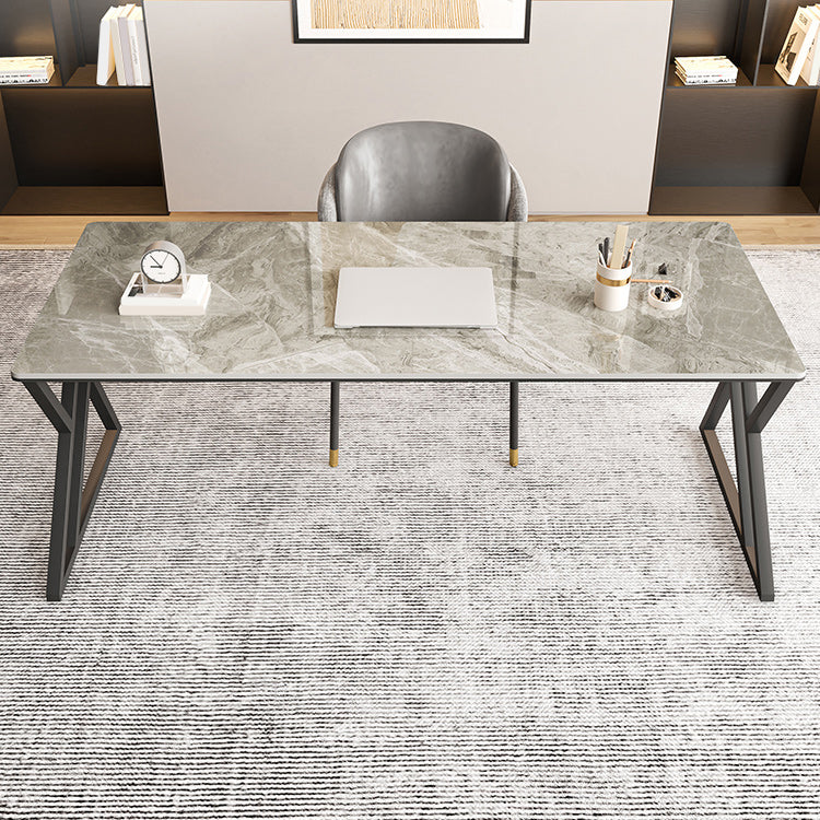 Table d'écriture en pierre de bureau de bureau rectangle de style moderne