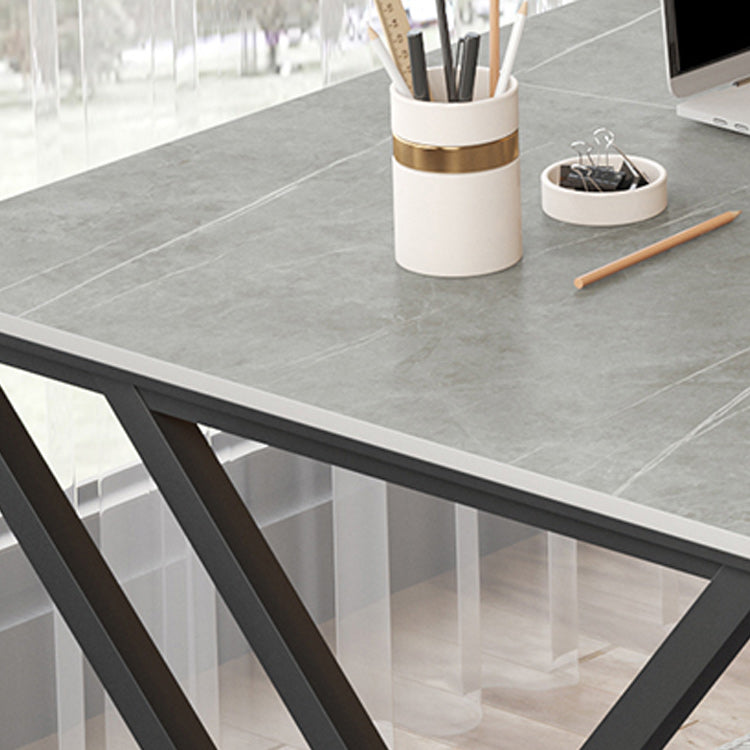 Table d'écriture en pierre de bureau de bureau rectangle de style moderne