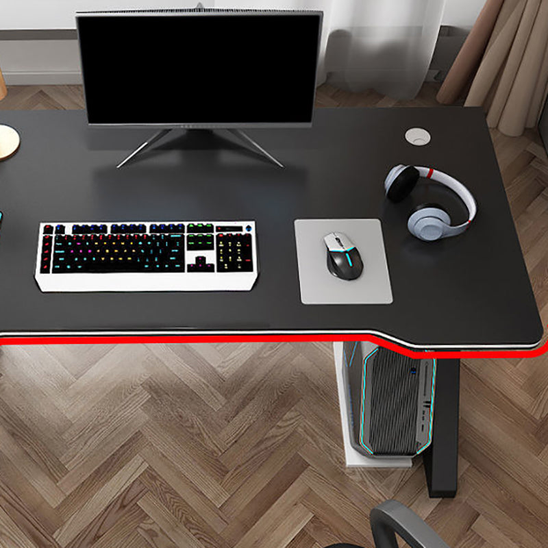 Contemporary Wooden Computer Desk Bedroom Office Desk with Cable Management Clearhalo 'furn' 'furn_office_desk' 'Furniture' 'Office Desks' 'Office Furniture' 'office_desk' 6231897