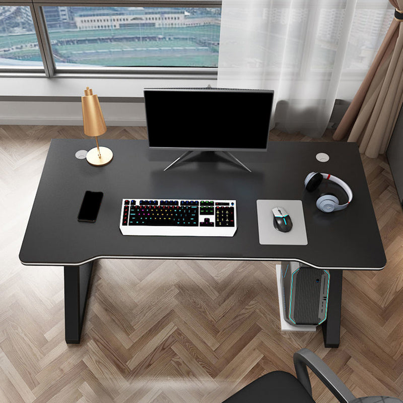 Contemporary Wooden Computer Desk Bedroom Office Desk with Cable Management Clearhalo 'furn' 'furn_office_desk' 'Furniture' 'Office Desks' 'Office Furniture' 'office_desk' 6231900