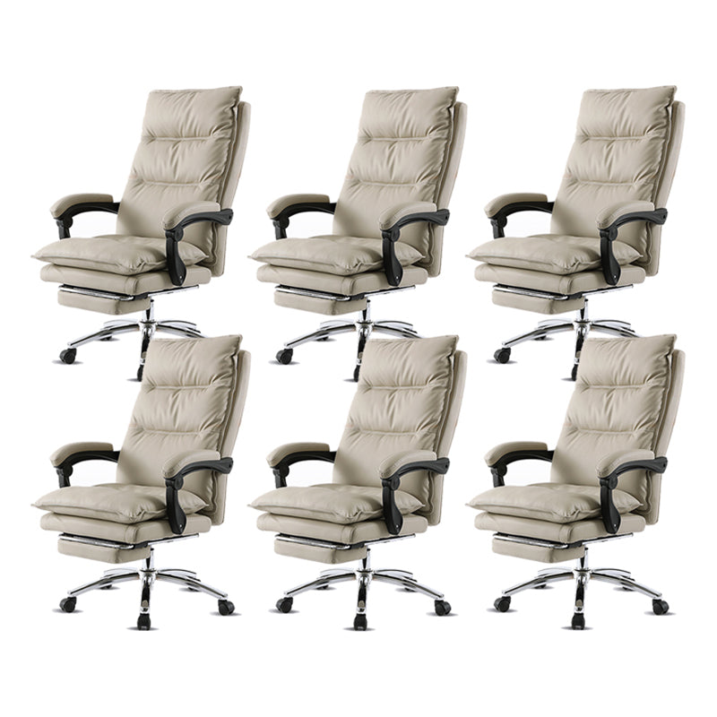 26" Wide Contemporary Managers Chair White Leather Executive Chair 6 Piece Set Clearhalo 'furn' 'furn_office_chair' 'Furniture' 'Office Chairs' 'Office Furniture' 'office_chair' 6232061