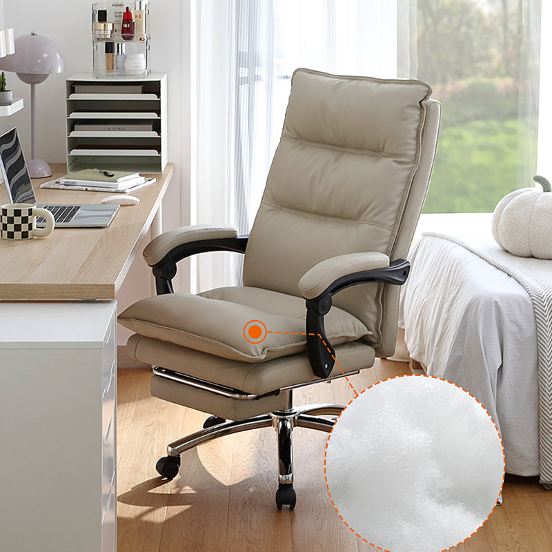 26" Wide Contemporary Managers Chair White Leather Executive Chair Clearhalo 'furn' 'furn_office_chair' 'Furniture' 'Office Chairs' 'Office Furniture' 'office_chair' 6232062