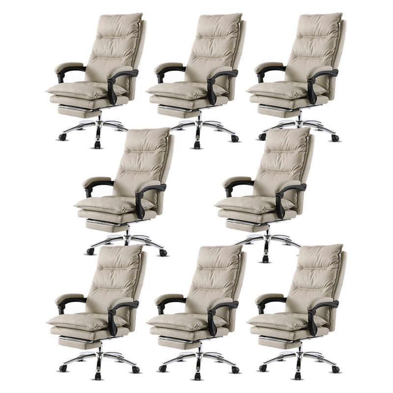 26" Wide Contemporary Managers Chair White Leather Executive Chair 8 Piece Set Clearhalo 'furn' 'furn_office_chair' 'Furniture' 'Office Chairs' 'Office Furniture' 'office_chair' 6232063