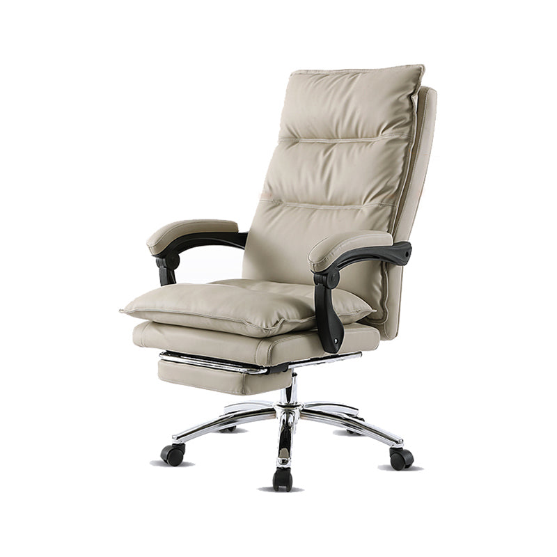 26" Wide Contemporary Managers Chair White Leather Executive Chair 1 Piece Clearhalo 'furn' 'furn_office_chair' 'Furniture' 'Office Chairs' 'Office Furniture' 'office_chair' 6232065