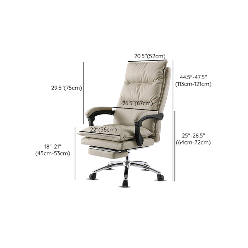26" Wide Contemporary Managers Chair White Leather Executive Chair Clearhalo 'furn' 'furn_office_chair' 'Furniture' 'Office Chairs' 'Office Furniture' 'office_chair' 6232071