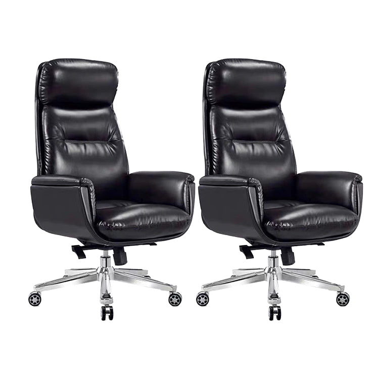 Contemporary PU Computer Chair High Back Swivel Managers Chair 2 Piece Set Clearhalo 'furn' 'furn_office_chair' 'Furniture' 'Office Chairs' 'Office Furniture' 'office_chair' 6232074