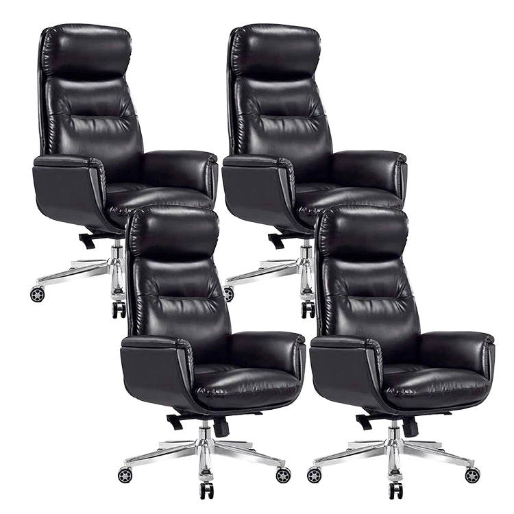 Contemporary PU Computer Chair High Back Swivel Managers Chair 4 Piece Set Clearhalo 'furn' 'furn_office_chair' 'Furniture' 'Office Chairs' 'Office Furniture' 'office_chair' 6232076