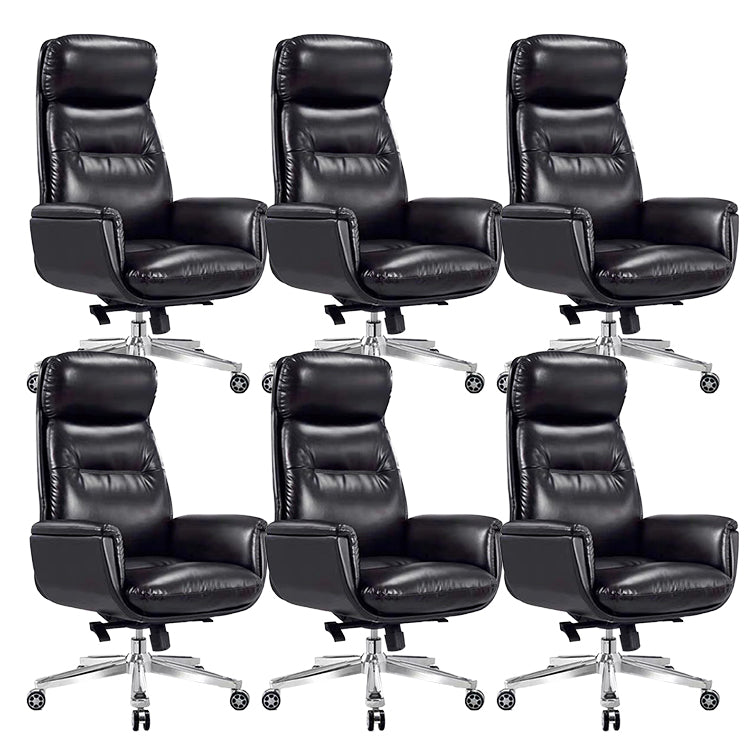 Contemporary PU Computer Chair High Back Swivel Managers Chair 6 Piece Set Clearhalo 'furn' 'furn_office_chair' 'Furniture' 'Office Chairs' 'Office Furniture' 'office_chair' 6232078