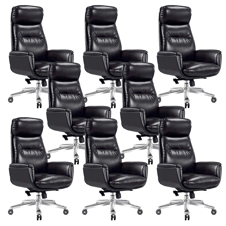 Contemporary PU Computer Chair High Back Swivel Managers Chair 8 Piece Set Clearhalo 'furn' 'furn_office_chair' 'Furniture' 'Office Chairs' 'Office Furniture' 'office_chair' 6232080