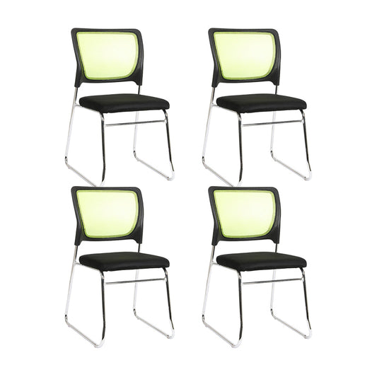 22" Wide Contemporary Desk Chair Breathable Air Grid Armless Office Chair 4 Piece Set Green