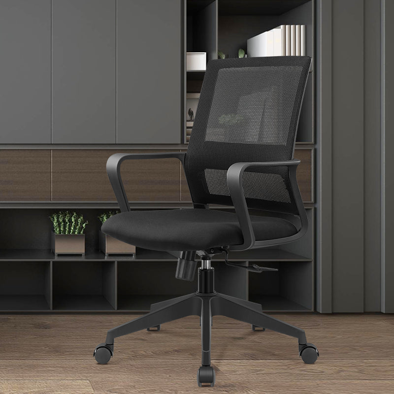 Fixed Arms Swivel Chair Modern Style Office Ergonomic Mesh Task Chair Clearhalo 'furn' 'furn_office_chair' 'Furniture' 'Office Chairs' 'Office Furniture' 'office_chair' 6232100