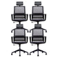 Fixed Arms Swivel Chair Modern Style Office Ergonomic Mesh Task Chair 4 Piece Set Star Base With Headrest Clearhalo 'furn' 'furn_office_chair' 'Furniture' 'Office Chairs' 'Office Furniture' 'office_chair' 6232104