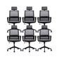 Fixed Arms Swivel Chair Modern Style Office Ergonomic Mesh Task Chair 6 Piece Set Star Base With Headrest Clearhalo 'furn' 'furn_office_chair' 'Furniture' 'Office Chairs' 'Office Furniture' 'office_chair' 6232107