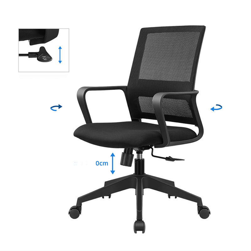 Fixed Arms Swivel Chair Modern Style Office Ergonomic Mesh Task Chair Clearhalo 'furn' 'furn_office_chair' 'Furniture' 'Office Chairs' 'Office Furniture' 'office_chair' 6232111