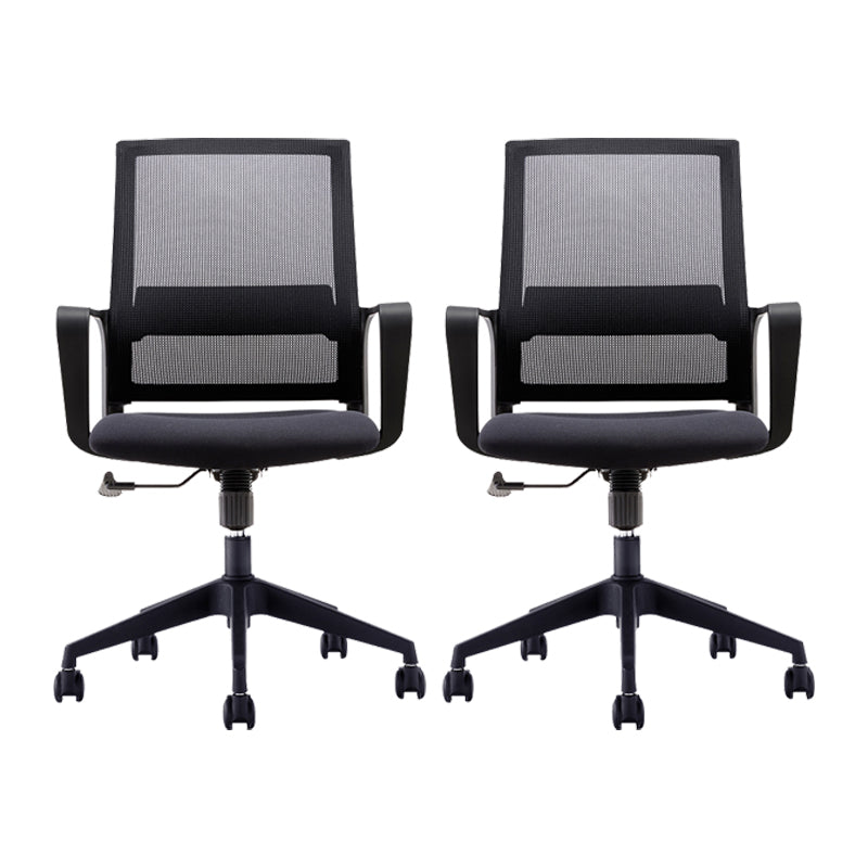 Fixed Arms Swivel Chair Modern Style Office Ergonomic Mesh Task Chair 2 Piece Set Star Base Without Headrest Clearhalo 'furn' 'furn_office_chair' 'Furniture' 'Office Chairs' 'Office Furniture' 'office_chair' 6232112