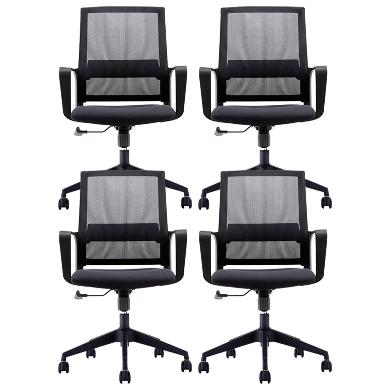 Fixed Arms Swivel Chair Modern Style Office Ergonomic Mesh Task Chair 4 Piece Set Star Base Without Headrest Clearhalo 'furn' 'furn_office_chair' 'Furniture' 'Office Chairs' 'Office Furniture' 'office_chair' 6232114