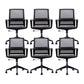 Fixed Arms Swivel Chair Modern Style Office Ergonomic Mesh Task Chair 6 Piece Set Star Base Without Headrest Clearhalo 'furn' 'furn_office_chair' 'Furniture' 'Office Chairs' 'Office Furniture' 'office_chair' 6232115